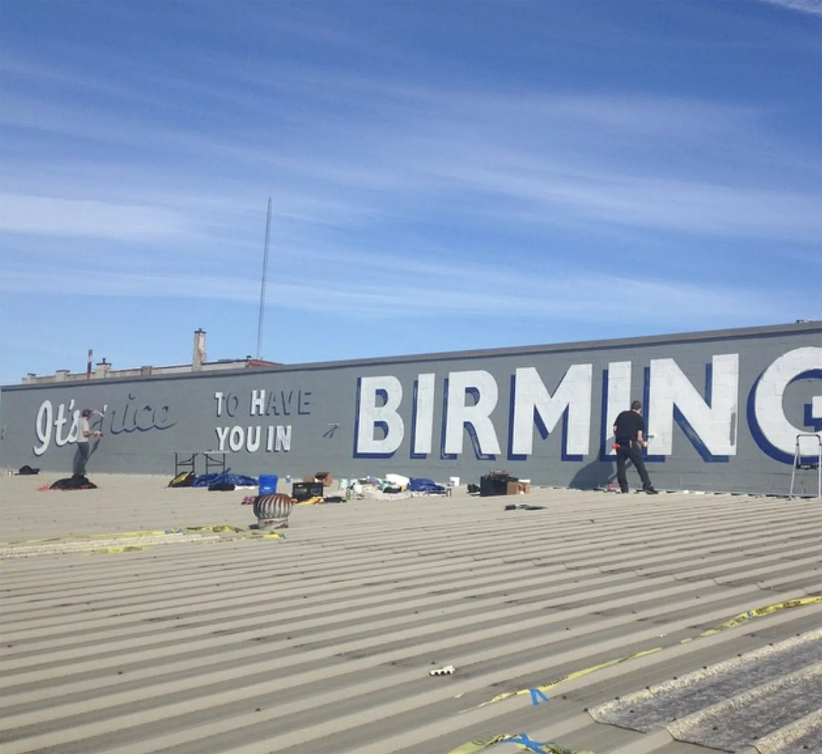 Wall sign / mural - It's Nice To Have You In Birmingham - Lakeview Neighborhood Birmingham AL