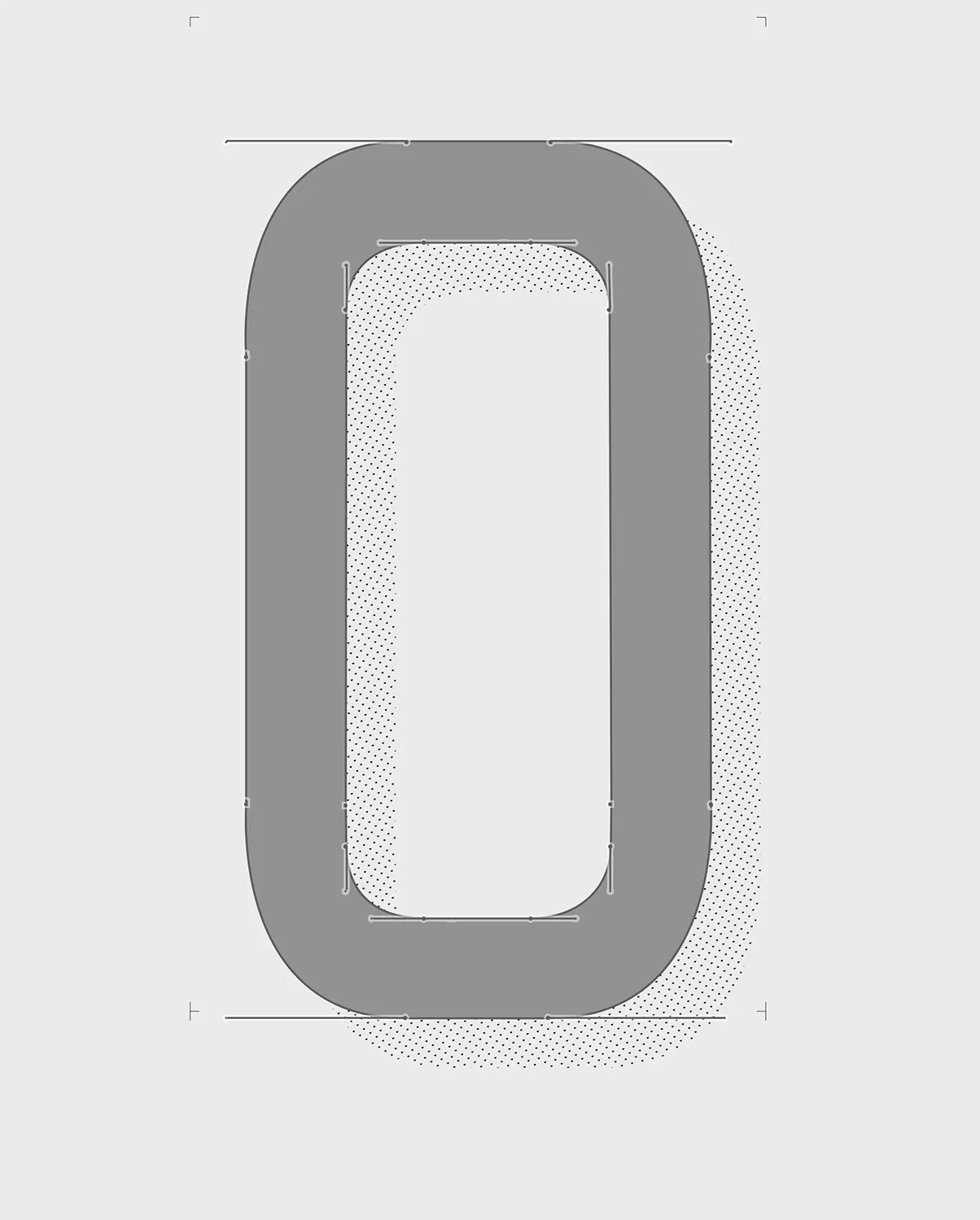 custom type - the letter O with a raster shadow. 